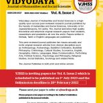 vidyodaya-journal-call-for-papers2023-v8i2