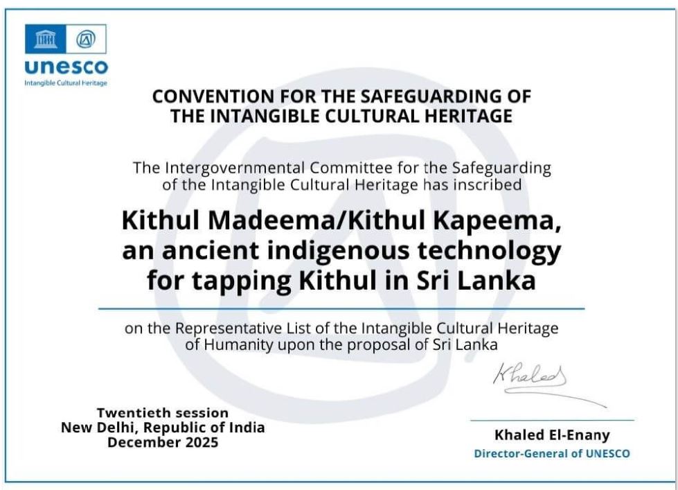 Kithul Madeema: Sri Lanka’s Traditional Kithul Tapping Recognized by UNESCO: congratulations Dr. Raveendra Withanachchi