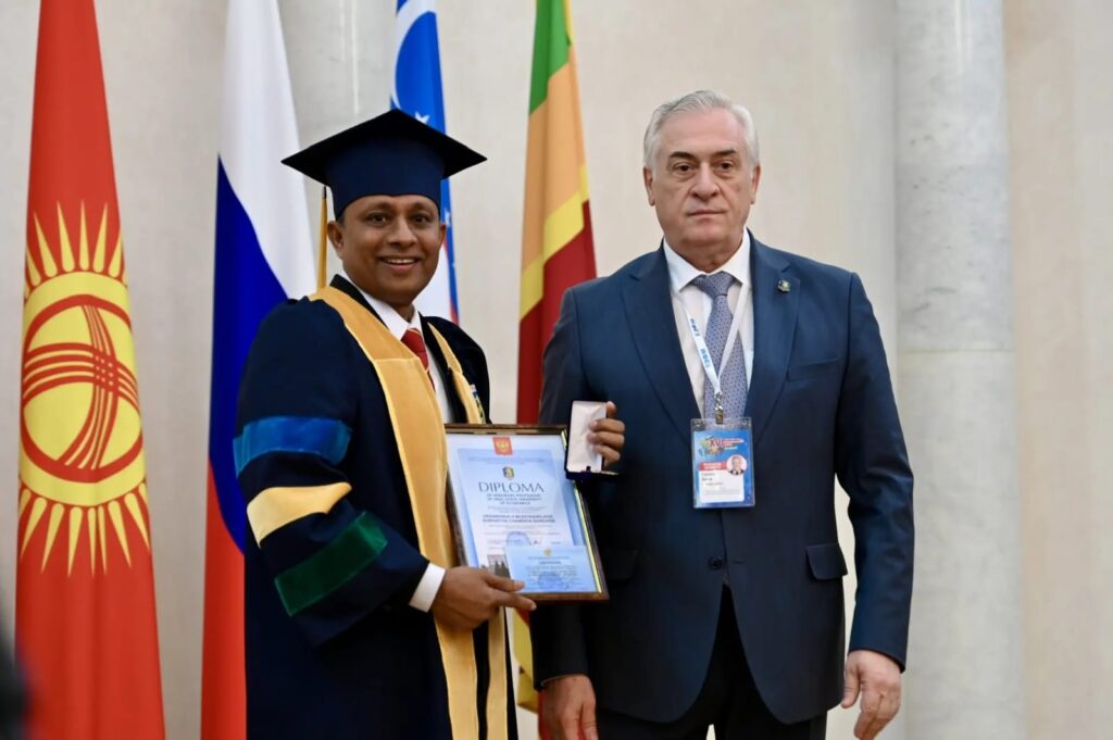 Senior Professor Shirantha Heenkenda Dean FHSS Receives Honorary Professorship from Ural State University of Economics